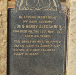 ALEXANDER John Henry -1927