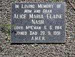 NASH Alice Maria Elaine nee MCEWAN 1914-1991