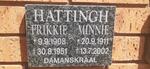 HATTINGH Frikkie 1908-1951 & Minnie 1911-2002