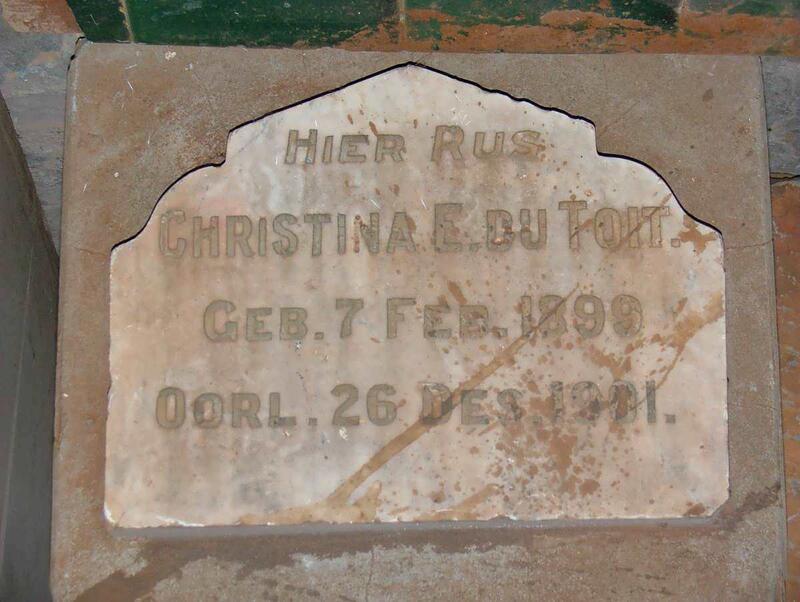 TOIT Christina E., du 1899-1901