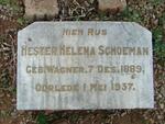 SCHOEMAN Hester Helena nee WAGNER 1889-1937