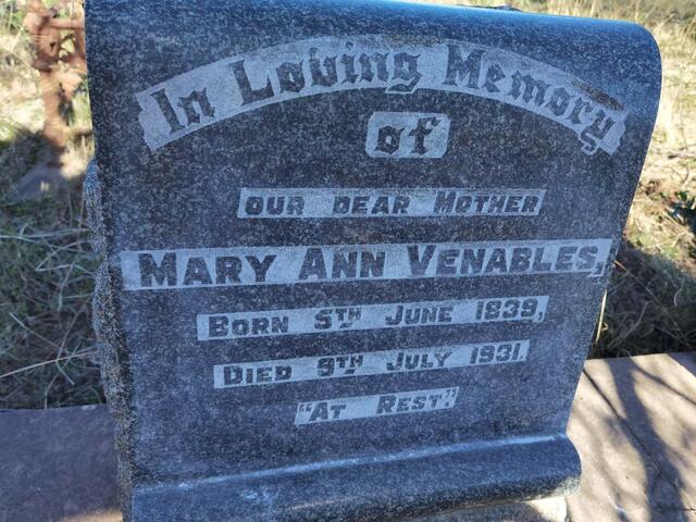 VENABLES Mary Ann 1839-1931
