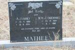MATHEE A.J. 1900-1974 & M.W.J. 1904-1982