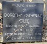 KOLBE Dorothy Catherina 1922-1998
