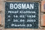 BOSMAN Noel Collins 1936-2003
