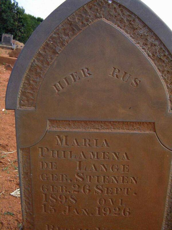 LANGE Maria Philamena, de nee STIENEN 1898-1926