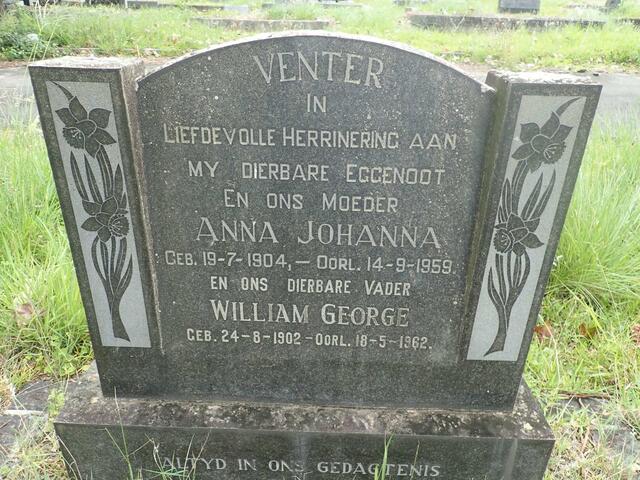 VENTER William George 1902-1962 & Anna Johanna 1904-1959