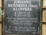 KLOPPERS Johanna Hendrina 1930-2014