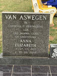 ASWEGEN Anna Elizabeth, van 1927-2009