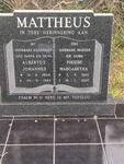 MATTHEUS Albertus Johannes 1904-1983 & Phoebe Margaretha 1920-2007