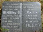 HEENOP Jan P.N. 1906-1974 & Hendrina M. COETZEE 1912-1967
