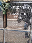 MERWE Elizabeth René, van der 1939-2013