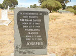 JOSEPHS Abraham Daniel 1885-1964 & Wilhelmina Frances 1888-1967