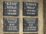 KEMP Nathan 1992-2008 :: TOMMY Phillip 1945-2007 :: FUNNELL Violet May 1937-2014 :: SMITHDORF Violet May 1918-2006