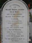KROON Peter 1839-1915 & Masina Maria Johanna DE LE MAR 1838-1908