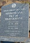 SIKHAKHANE Mpoyingana Paulos 1920-2000