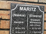MARITZ Hendrik 1934-2018 & Elizabeth Wilhelmina V.D. SPUY 1937-2020