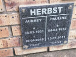 HERBST Aubrey 1931-2016 & Pauline 1932-2011