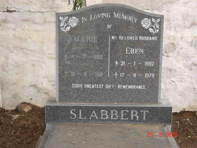 SLABBERT Eben 1902-1979 & Valerie 1900-1981