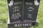 MATTHEE Charl 1966- & Annette 1966-2009