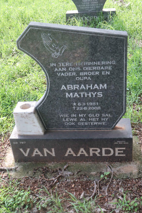 AARDE Abraham Mathys, van 1951-2008