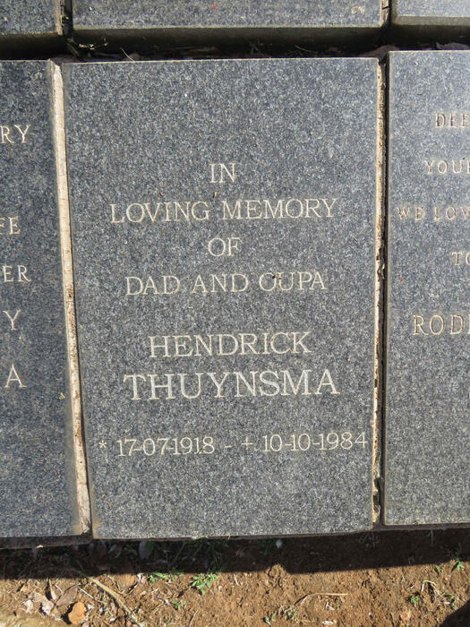 THUYNSMA Hendrick 1918-1984