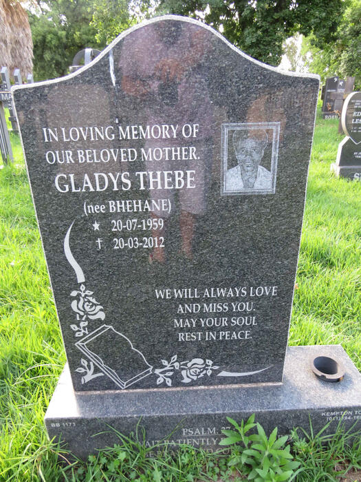 THEBE Gladys nee BHEHANE 1959-2012