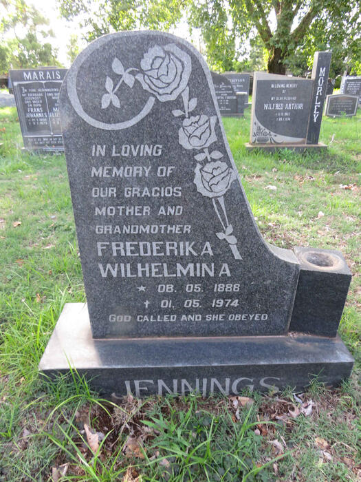 JENNINGS Frederika Wilhelmina 1888-1974