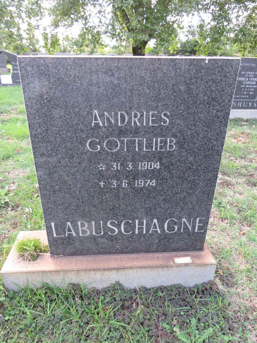 LABUSCHAGNE Andries Gottlieb 1904-1974