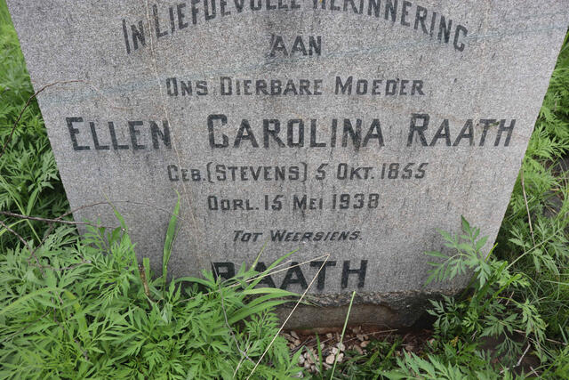 RAATH Ellen Carolina nee STEVENS 1855-1938