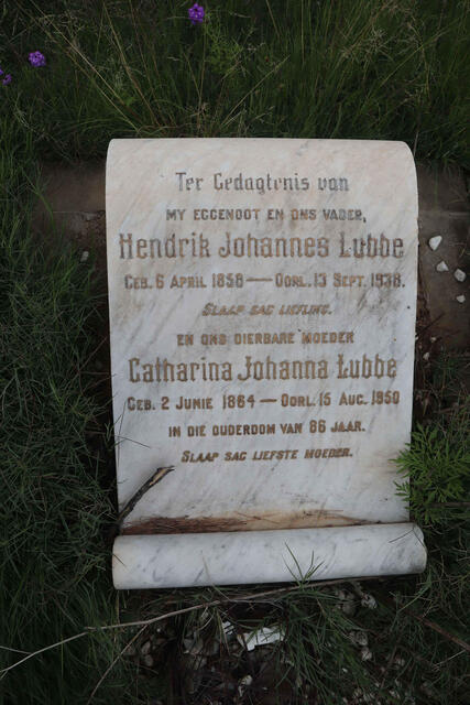 LUBBE Hendrik Johannes 1858-1938 & Catharina Johanna 1864-1950
