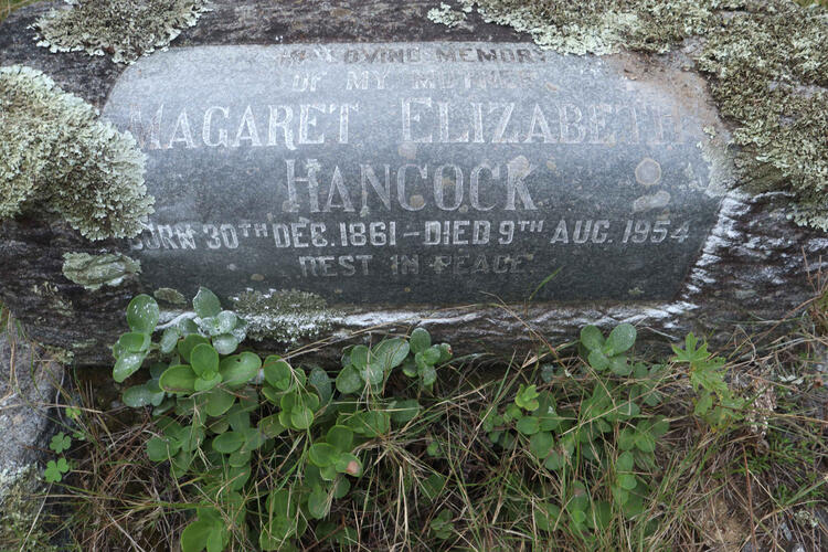 HANCOCK Magaret Elizabeth 1861-1954