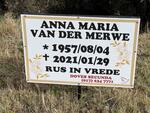MERWE Anna Maria, van der 1957-2021