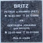 BRITZ Petrus Johannes 1897-1968 & Gertruida Johanna BRUWER 1908-1996