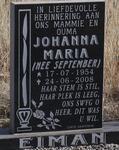 EIMAN Johanna Maria neè SEPTEMBER 1954-2008