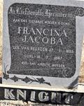 KNIGHT Francina Jacoba nee VAN HEERDEN 1883-1967