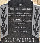 NIEUWOUDT Johanna M. nee COETZEE 1912-1970