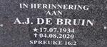 BRUIN A.J., de 1934-2020
