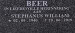 BEER Stephanus William 1940-2019