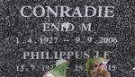 CONRADIE Philippus J.F. 192?-2015 & Enid M. 1927-2006