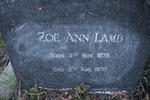 LAMB Zoe Ann 1879-1970