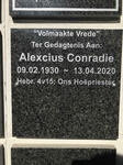 CONRADIE Alexcius 1930-2020