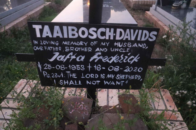 DAVIDS Jafta Frederick, TAAIBOSCH 1953-2020