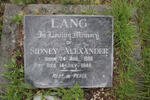 LANG Sidney Alexander 1886-1949