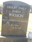 WASSON Violet Emily Maud 1914-1985