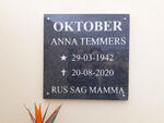 OKTOBER Anna Temmers 1942-2020