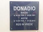 DONADIO Biagio 1920-1991 & Kotie 1929-2015