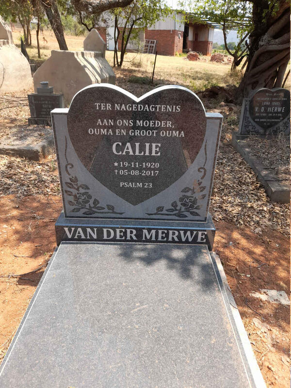 MERWE Calie, van der 1920-2017