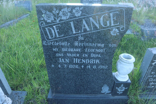 LANGE Jan Hendrik, de 1926-1982