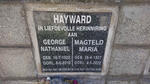 HAYWARD George Nathaniel 1928-2010 & Magteld Maria 1927-2022
